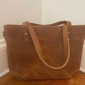 Leather tote bag